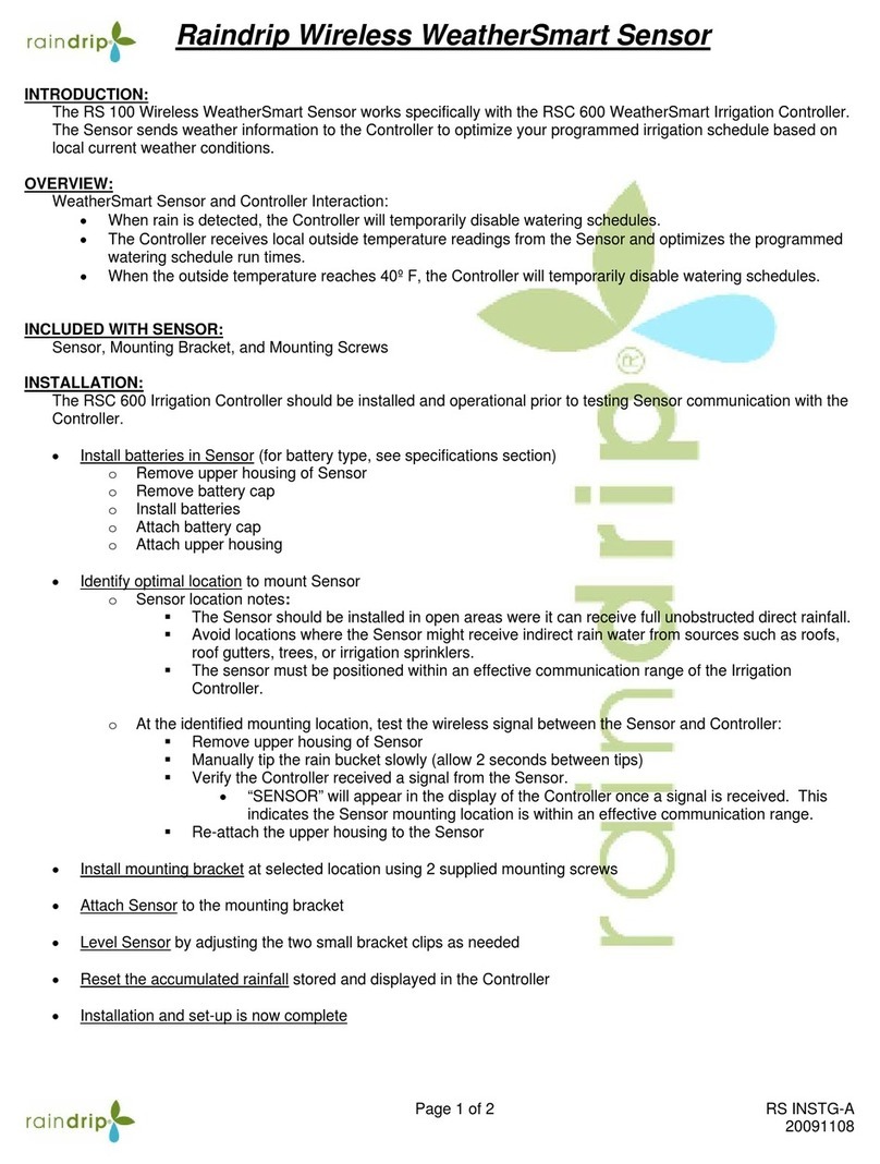Raindrip WeatherSmart RS 100 user manual