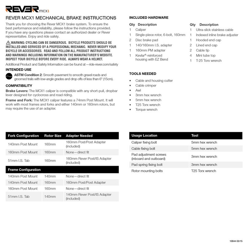 REVER MCX1 instructions