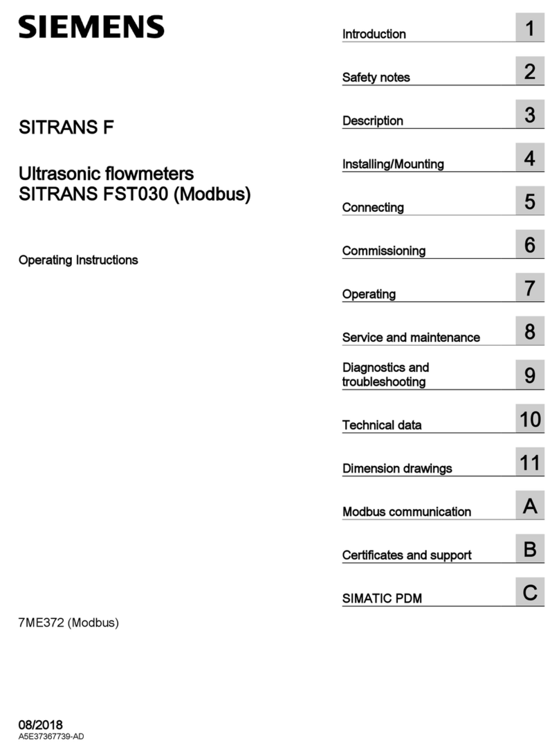 Siemens Sitrans F Series User manual