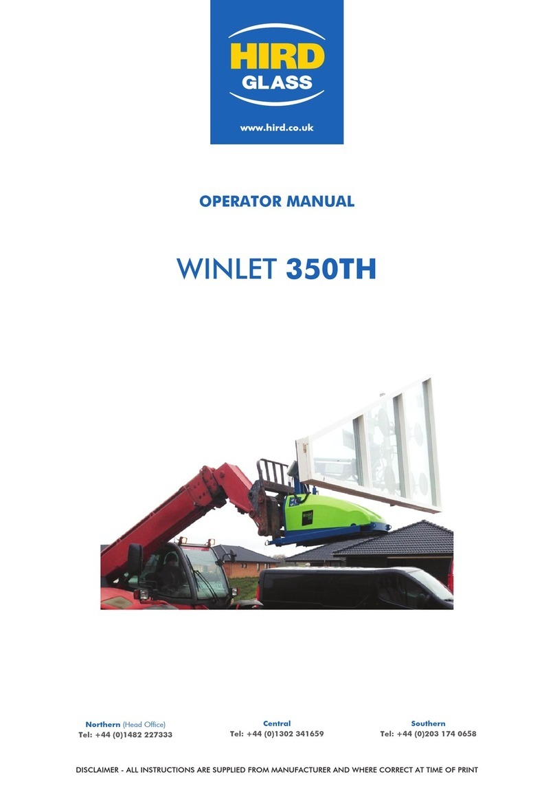 HIRD GLASS WINLET 350TH Operator's manual