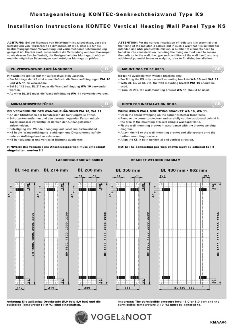 VOGEL&NOOT KONTEC KS Series User manual