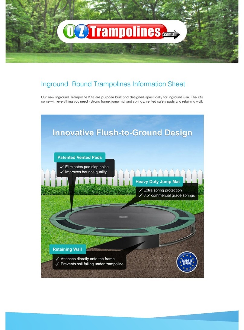 OZ Trampolines Round In-Ground Trampoline Information sheet