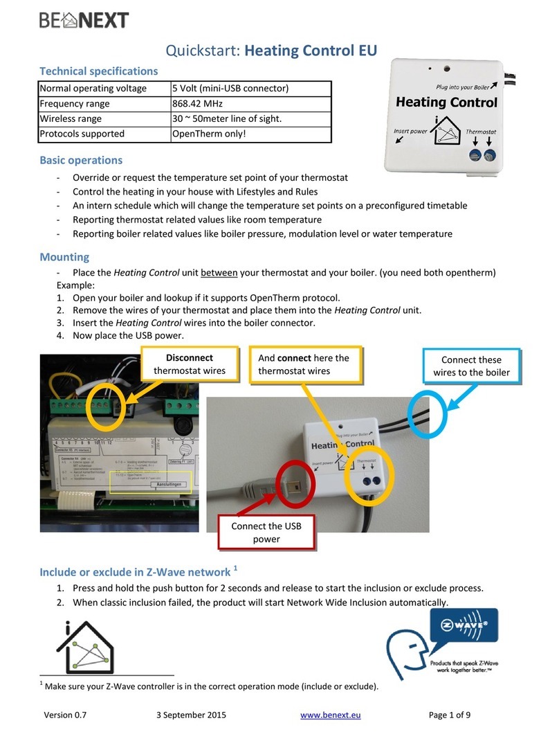 BeNext Heating Control EU quick start