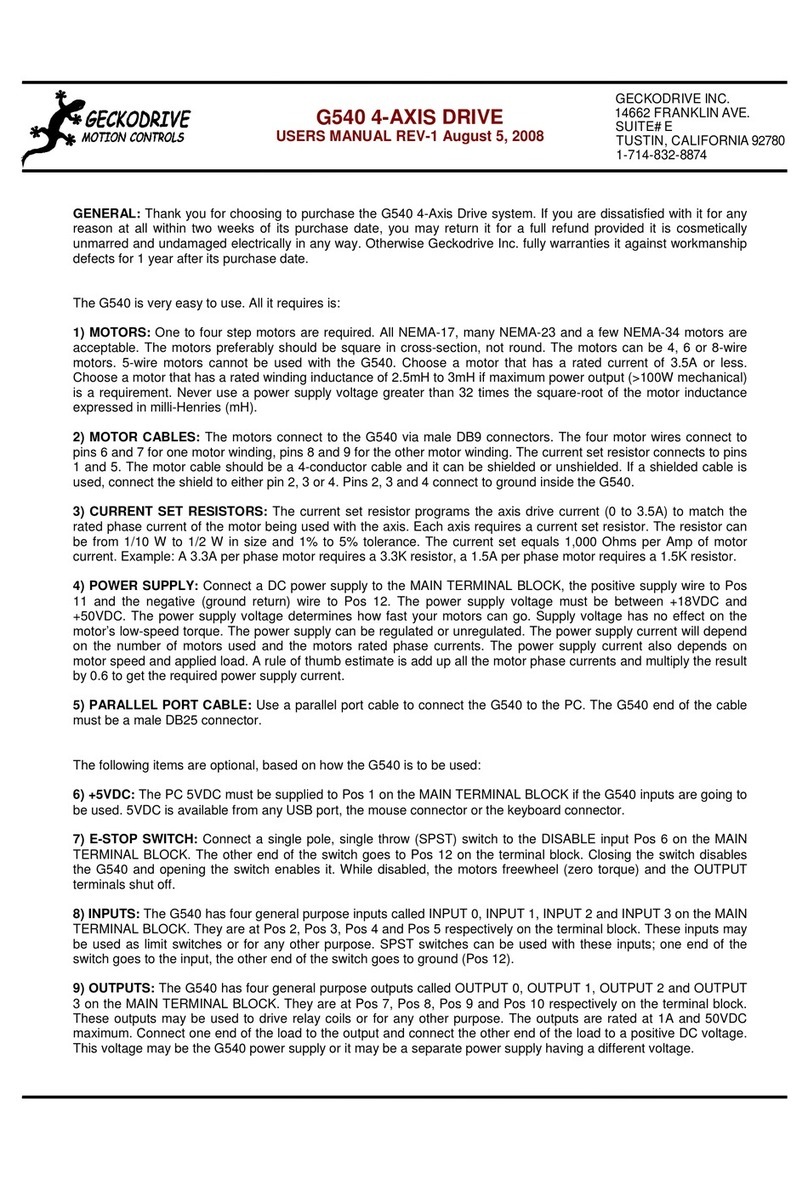 Geckodrive G540 User manual