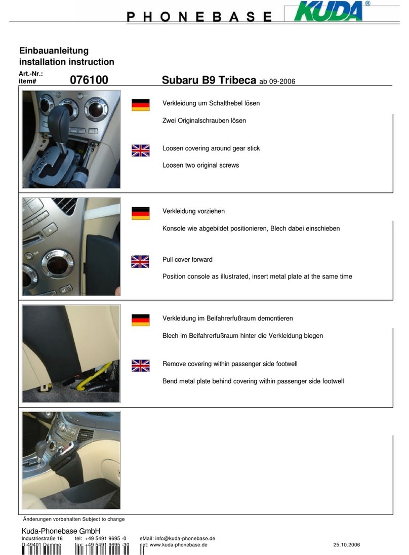 Kuda 076100 Installation instruction