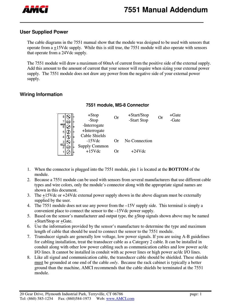AMCI 7551 Manual addendum
