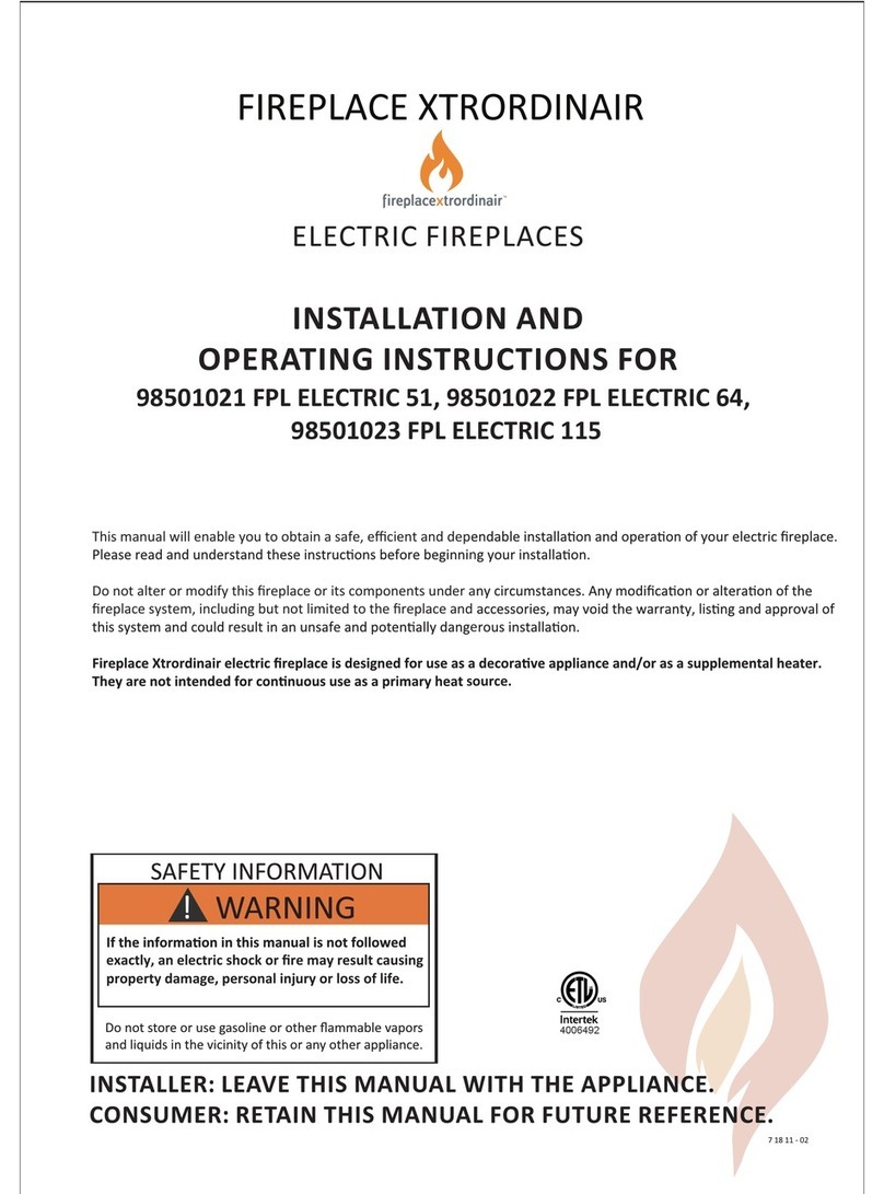 FireplaceXtrordinair 98501021 FPL ELECTRIC 51 Installation and operating instructions FireplaceXtrordinair 98501021 FPL ELECTRIC 51 Installation and operating instructions
