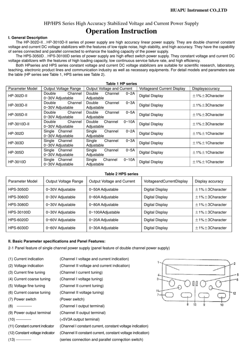 Huapu HP-302D-II operation instruction