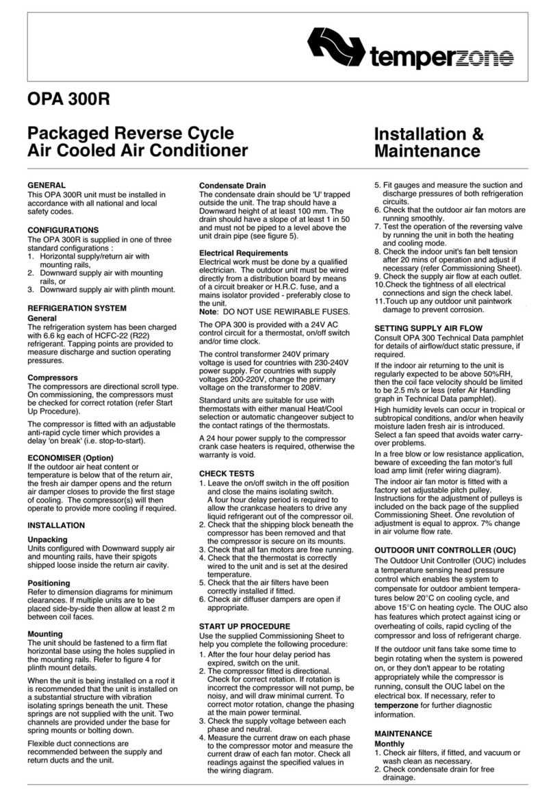 TemperZone OPA 300R Maintenance and service guide