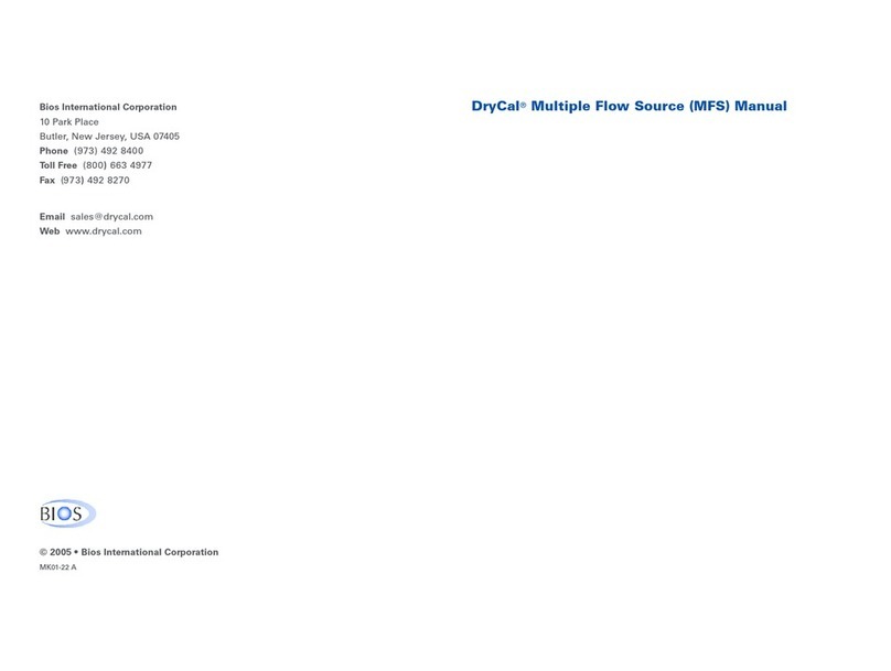 BIOS DryCal Multiple Flow Source User manual