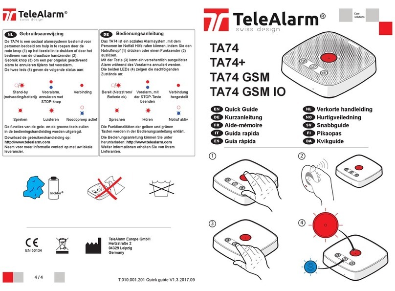 TeleAlarm TA74 quick guide