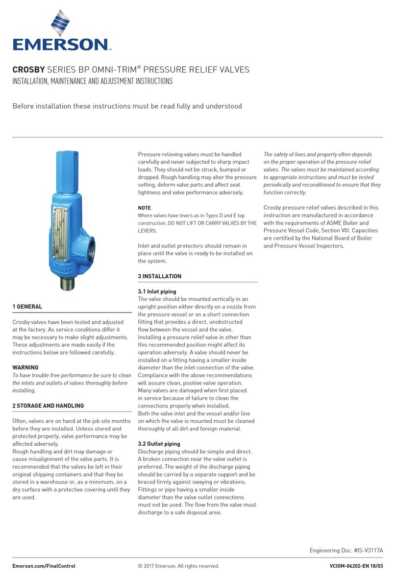 Emerson CROSBY BP SERIES INSTALLATION, MAINTENANCE AND ADJUSTMENT INSTRUCTIONS