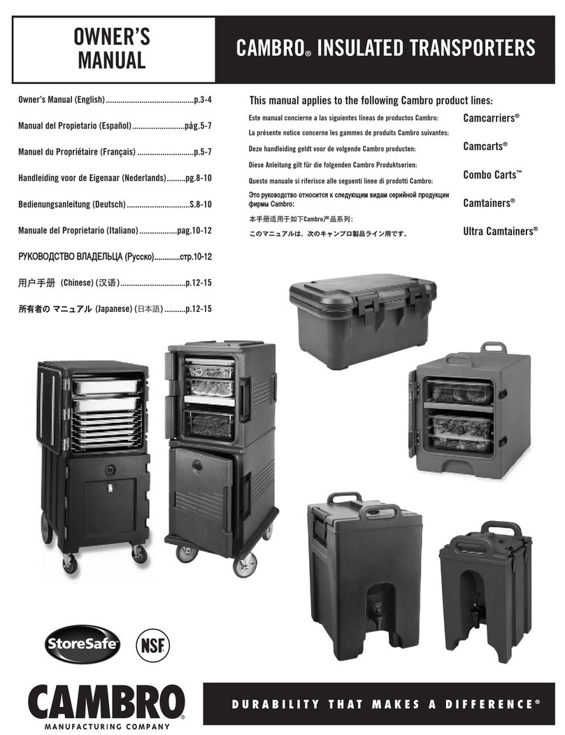 Cambro Camcarrier owner's manual