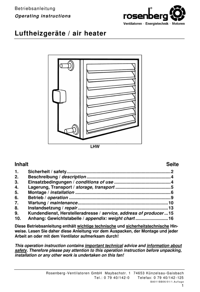 Rosenberg LHW Series User manual