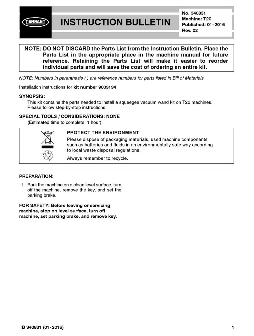 Tennant T20 LPG Instruction bulletin