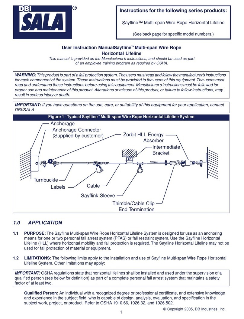 DBI SALA Sayfline Multi-span Wire Rope Horizontal... Operator's manual