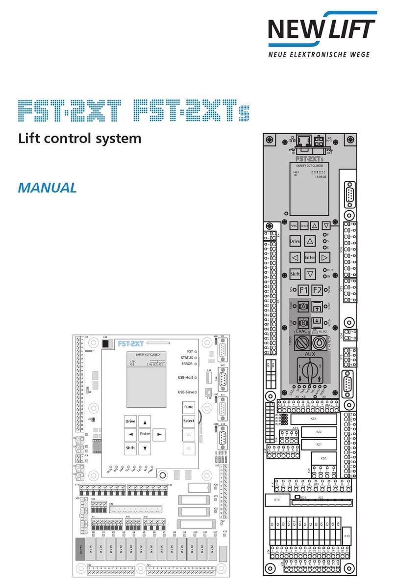 New lift FST-2XT MRL User manual