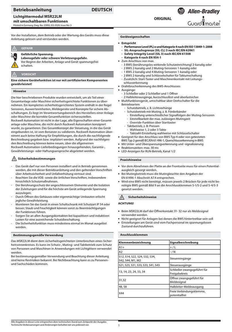 Allen-Bradley Guard Master MSR22LM User manual