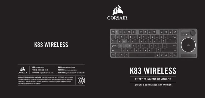 Corsair K83 Wireless Safety & Compliance Information