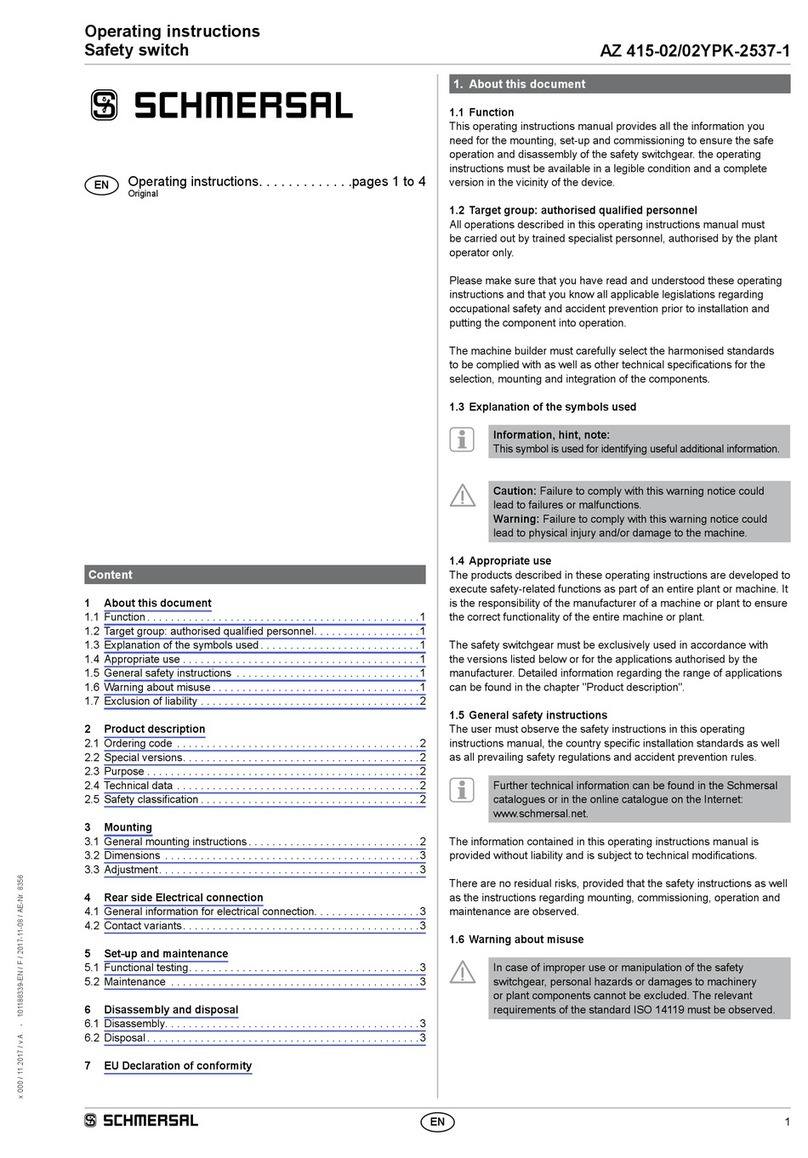schmersal AZ 415-02/02YPK-2537-1 operating instructions