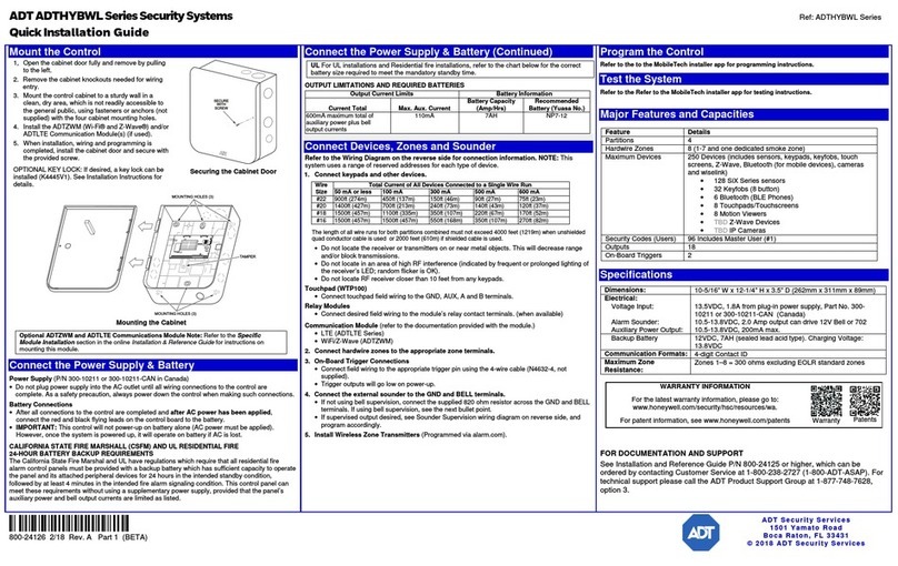 ADT ADTHYBWL Series User manual