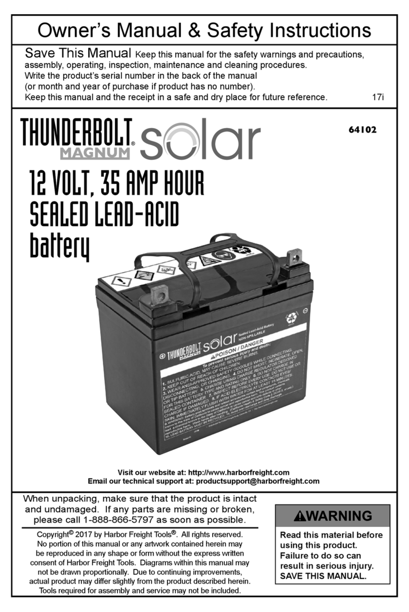 Thunderbolt Magnum Solar 64102 Owner's manual & safety instructions Thunderbolt Magnum Solar 64102 Owner's manual & safety instructions