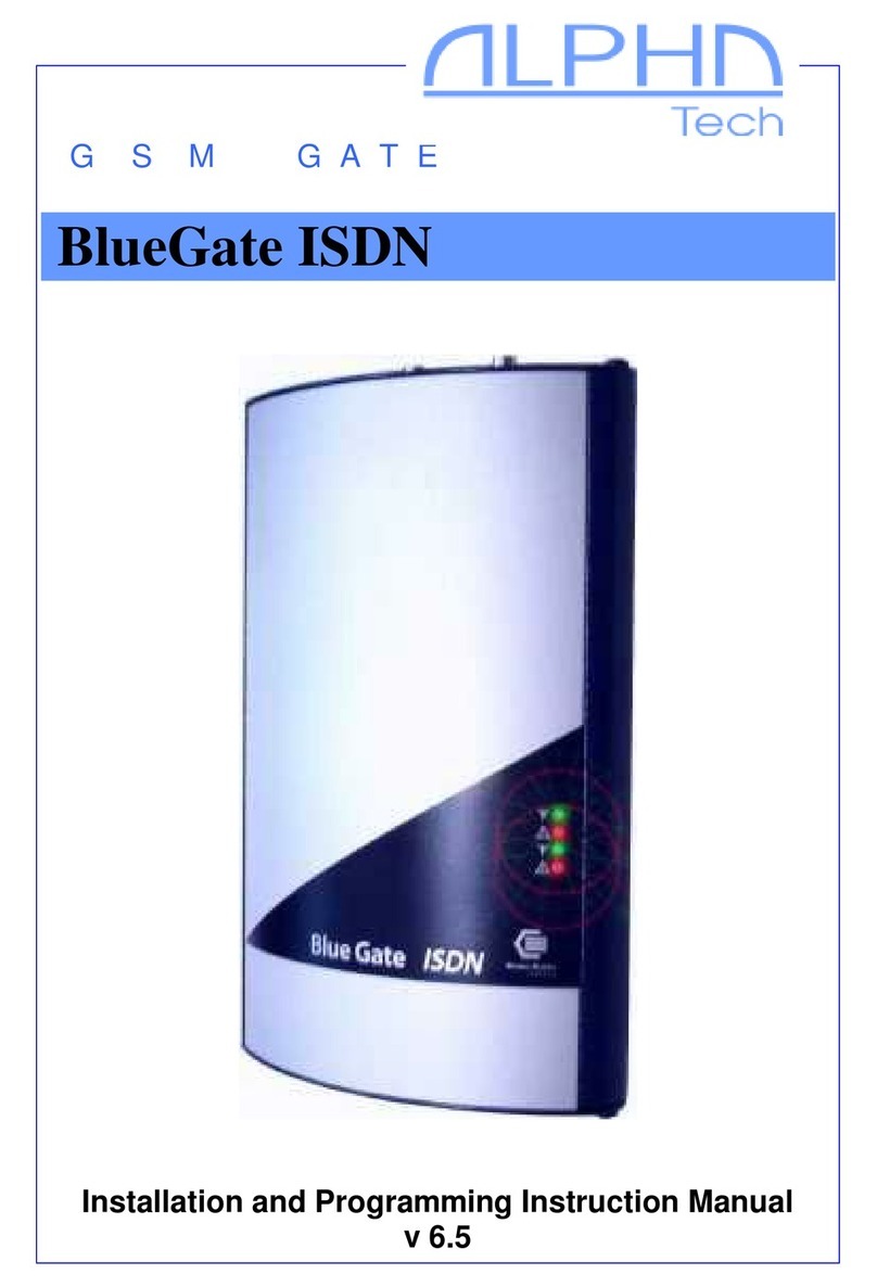 Alpha Technologies BlueGate ISDN Installation manual