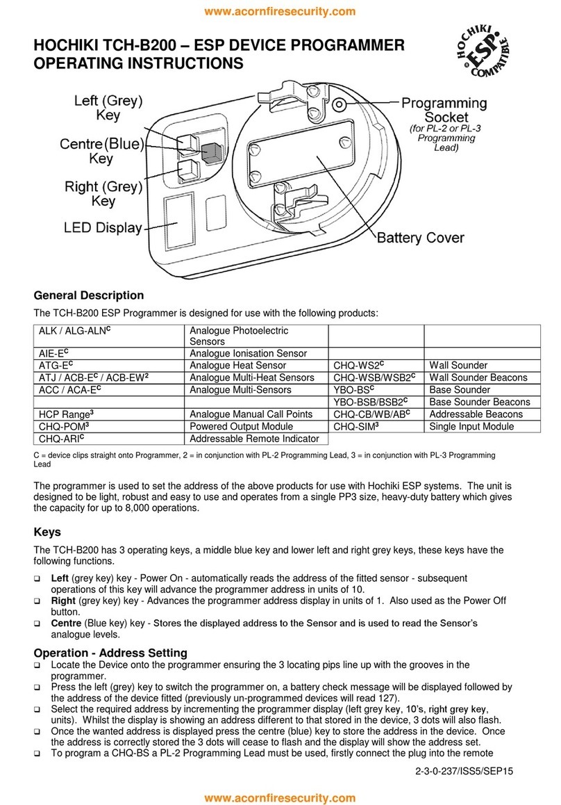 Hochiki TCH-B200 operating instructions