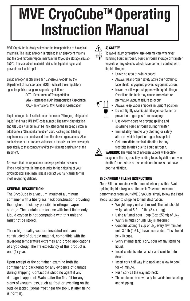 MVE CryoCube Operating instructions manual