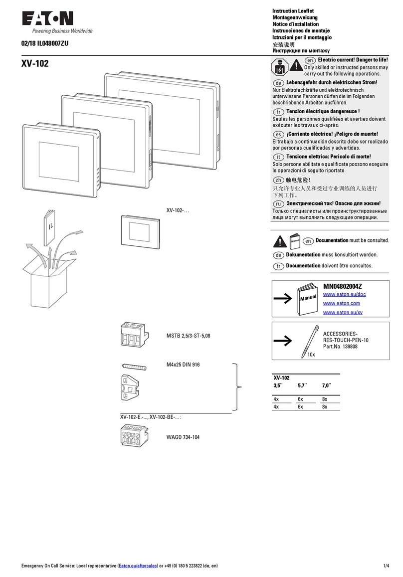 Eaton XV-102 Series Instruction leaflet