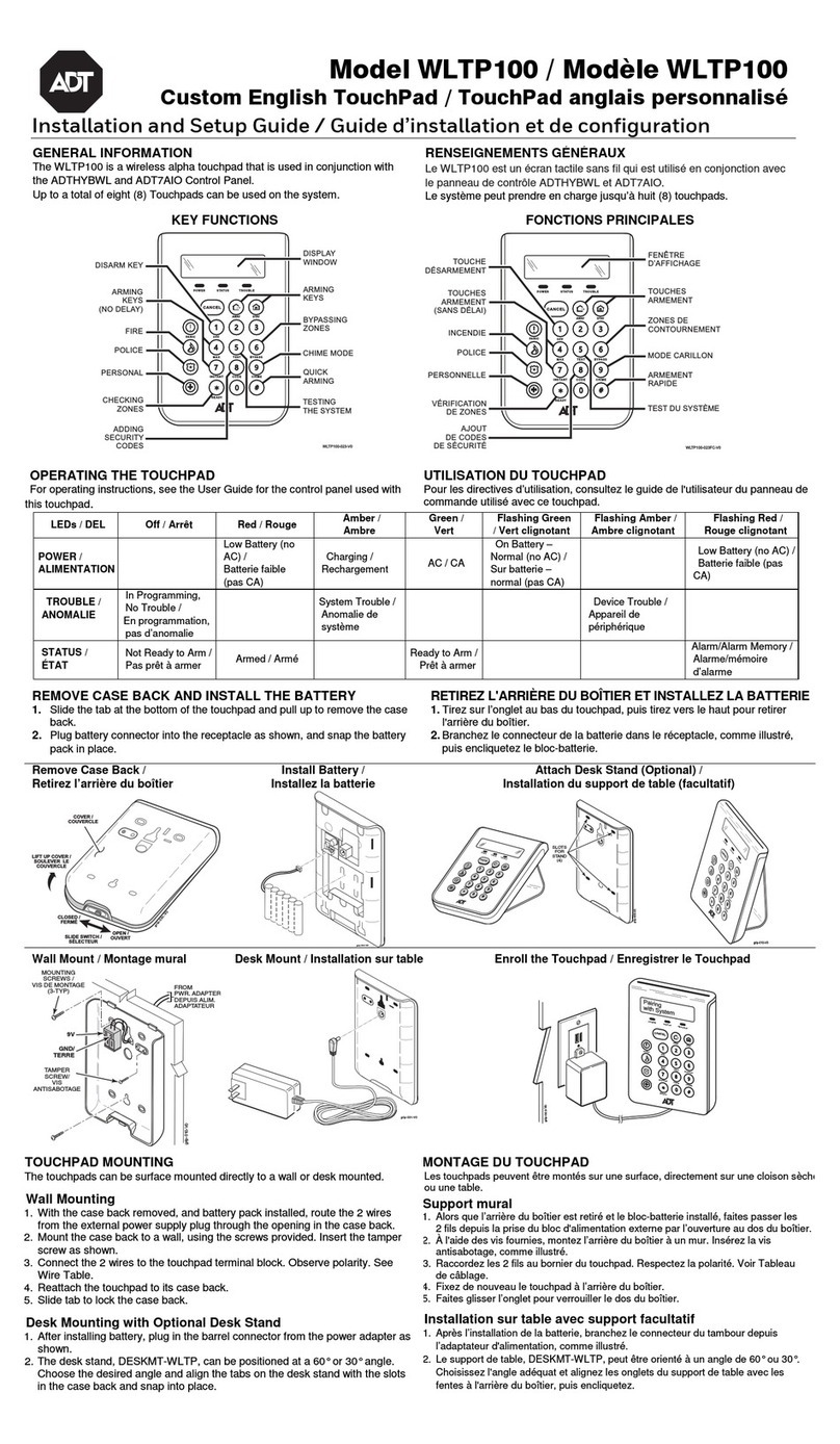 ADT WLTP100 Assembly instructions