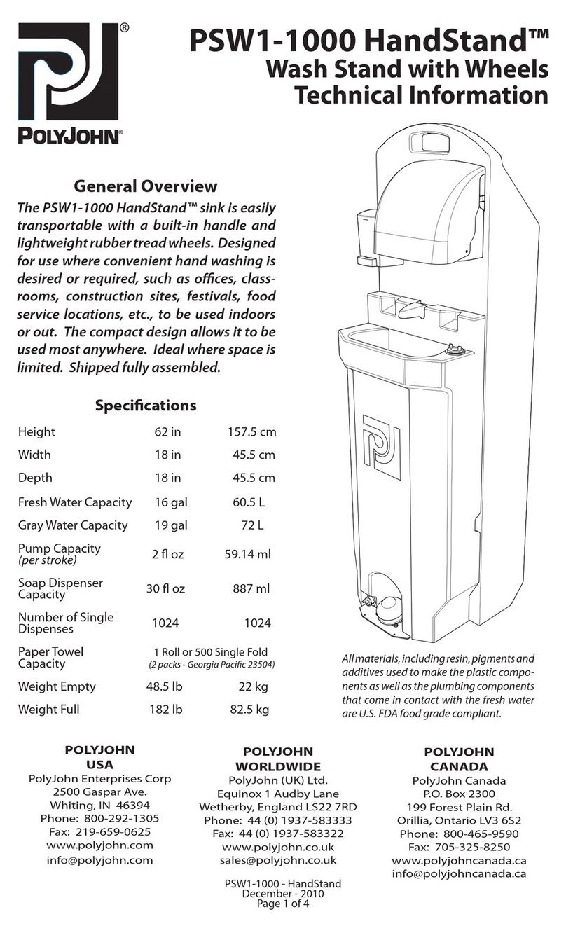PolyJohn HandStand PSW1-1000 Manual