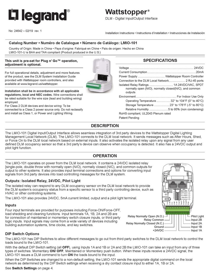 LEGRAND Wattstopper LMIO-101 User manual