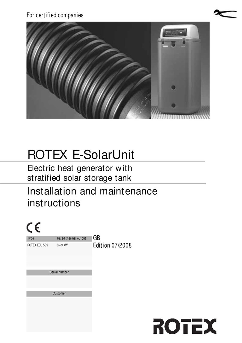 Rotex E-Solar Unit ESU 509 Installation and maintenance instructions