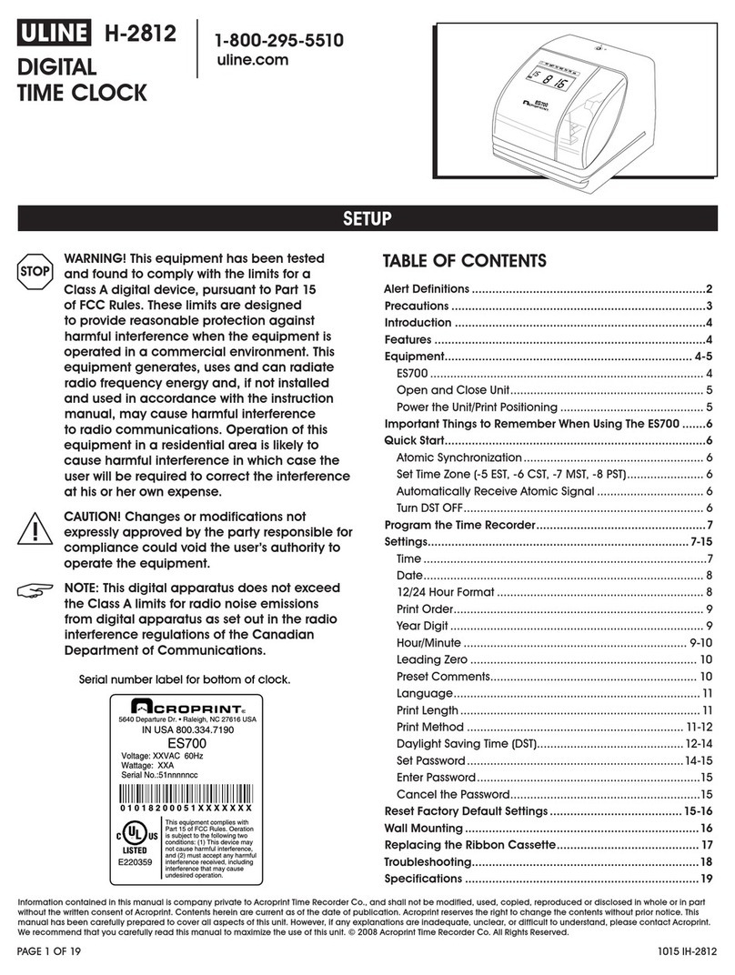 U-Line H-2812 Operation manual