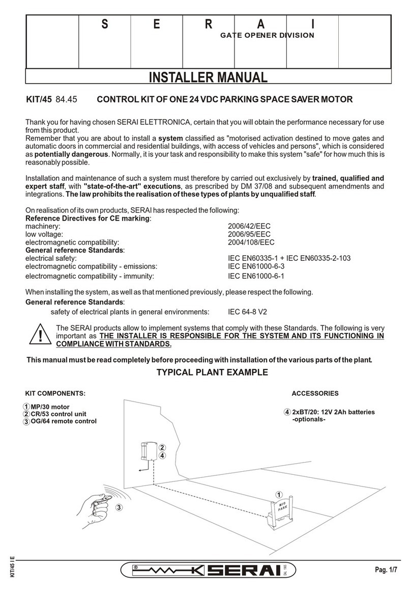 Serai KIT 45 Installer manual