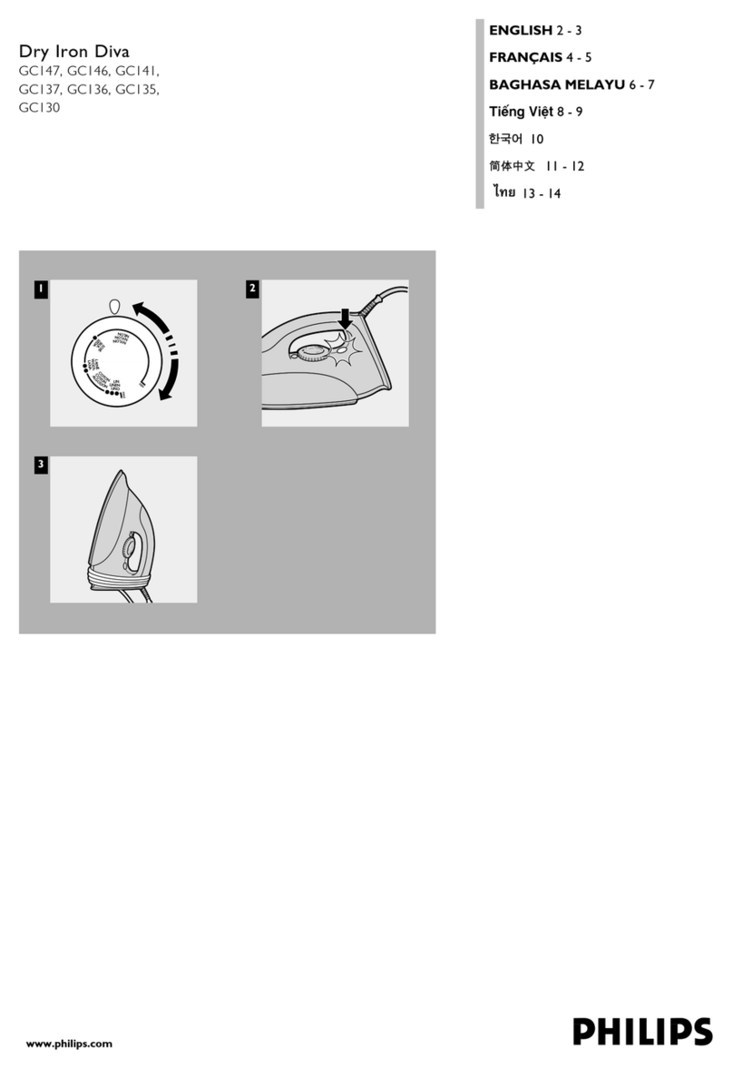 Philips Dry Iron Diva GC147 User manual