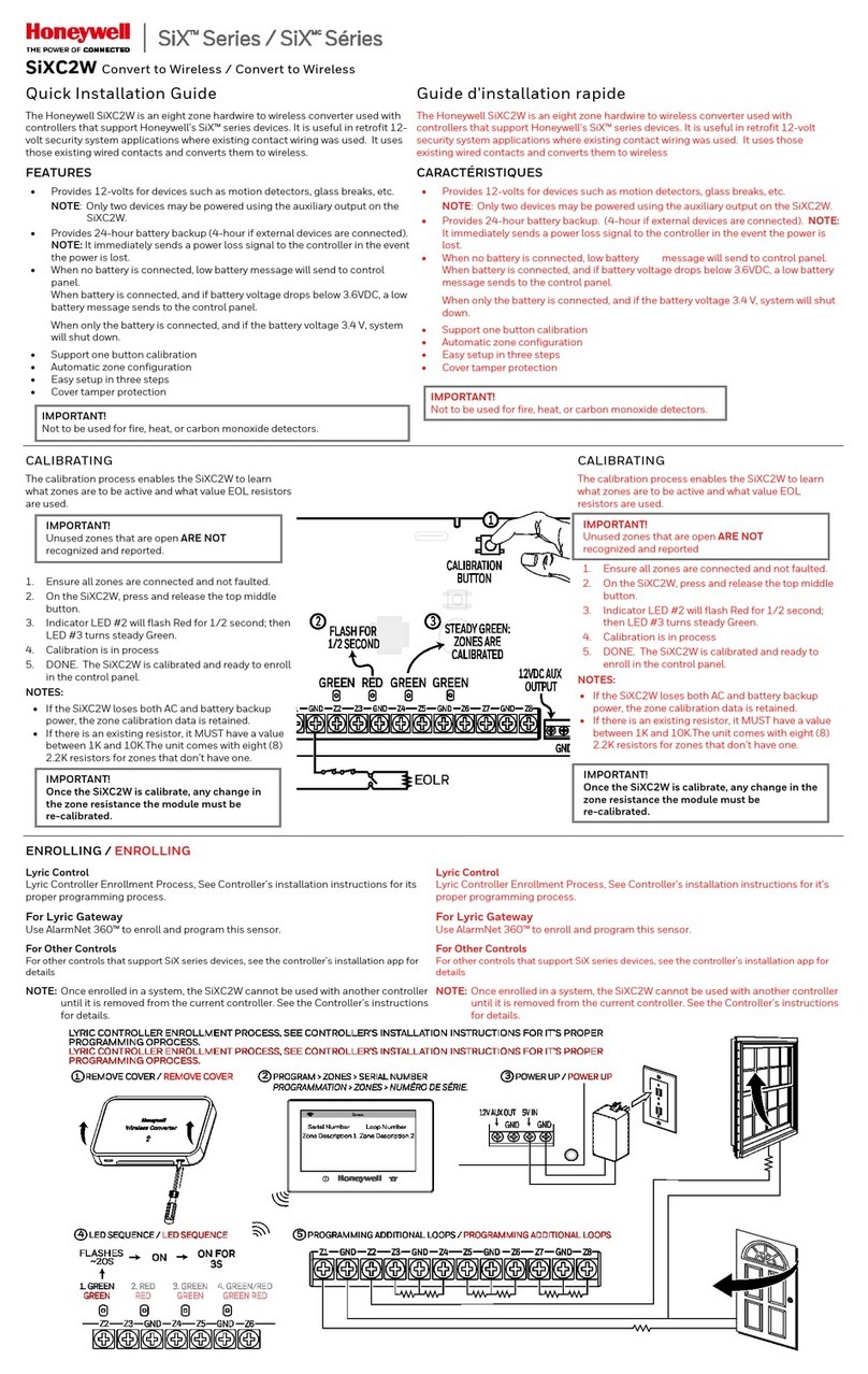 Honeywell SiX Series installation guide