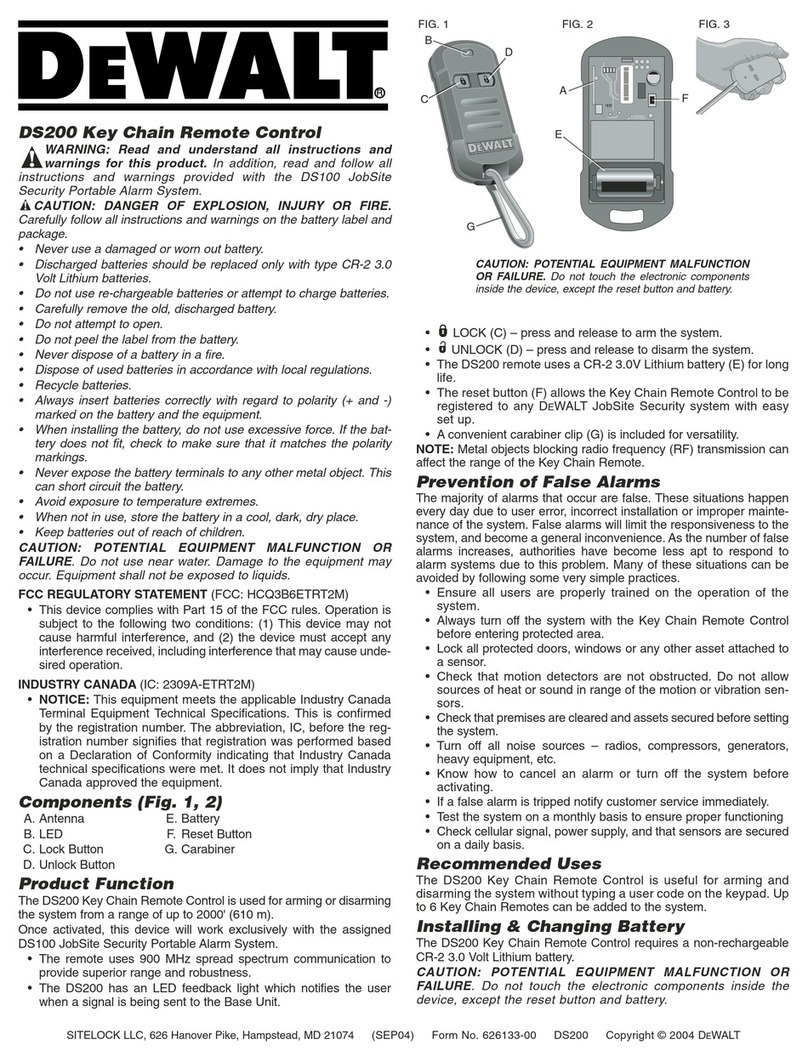 DeWalt DS200 User manual