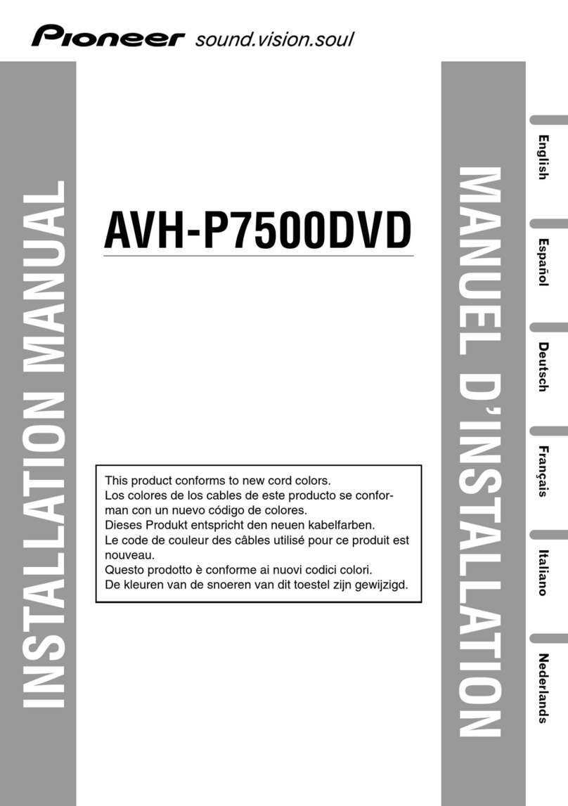 Pioneer AVH-P7500DVD installation manual