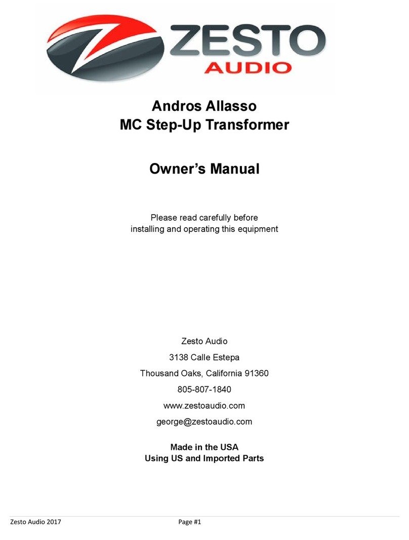 Zesto Audio Andros Allasso owner's manual