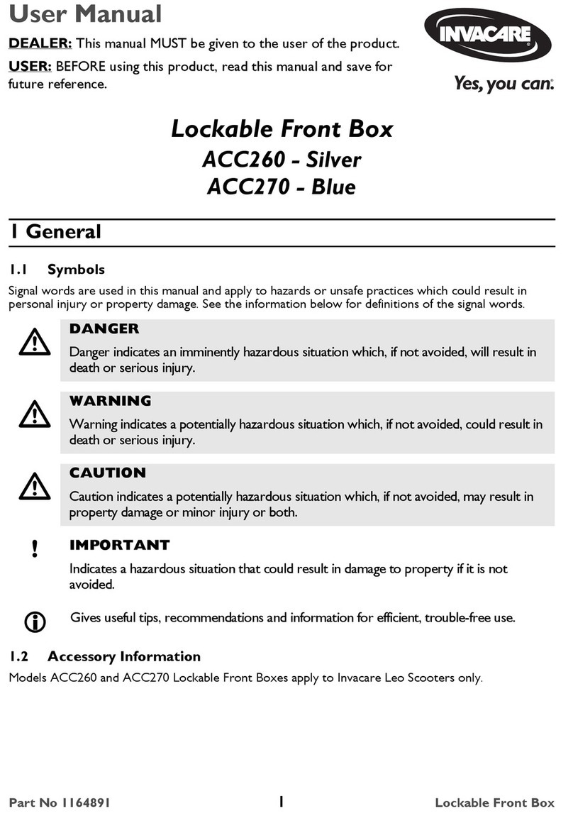 Invacare ACC260 User manual Invacare ACC260 User manual