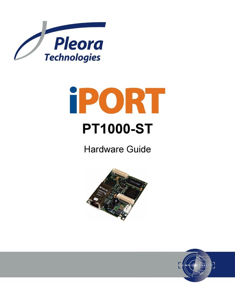 Pleora Technologies iPORT PT1000-ST Hardware guide Pleora Technologies iPORT PT1000-ST Hardware guide