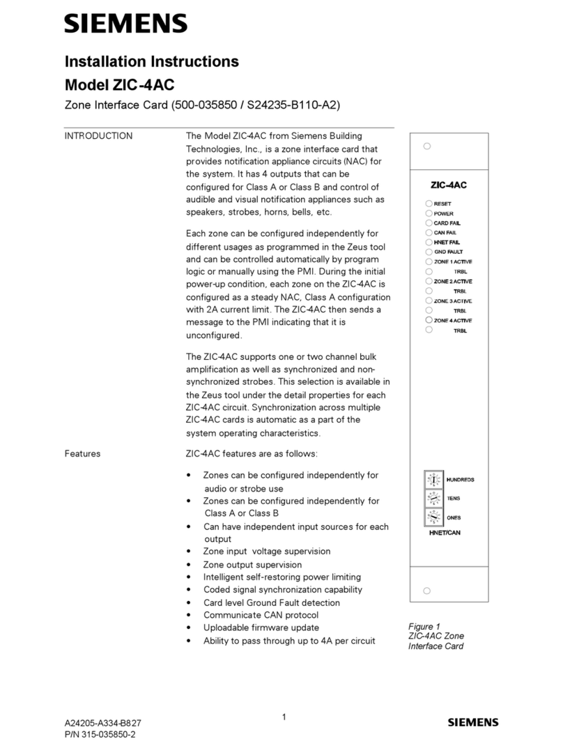 Siemens ZIC-4AC installation instructions
