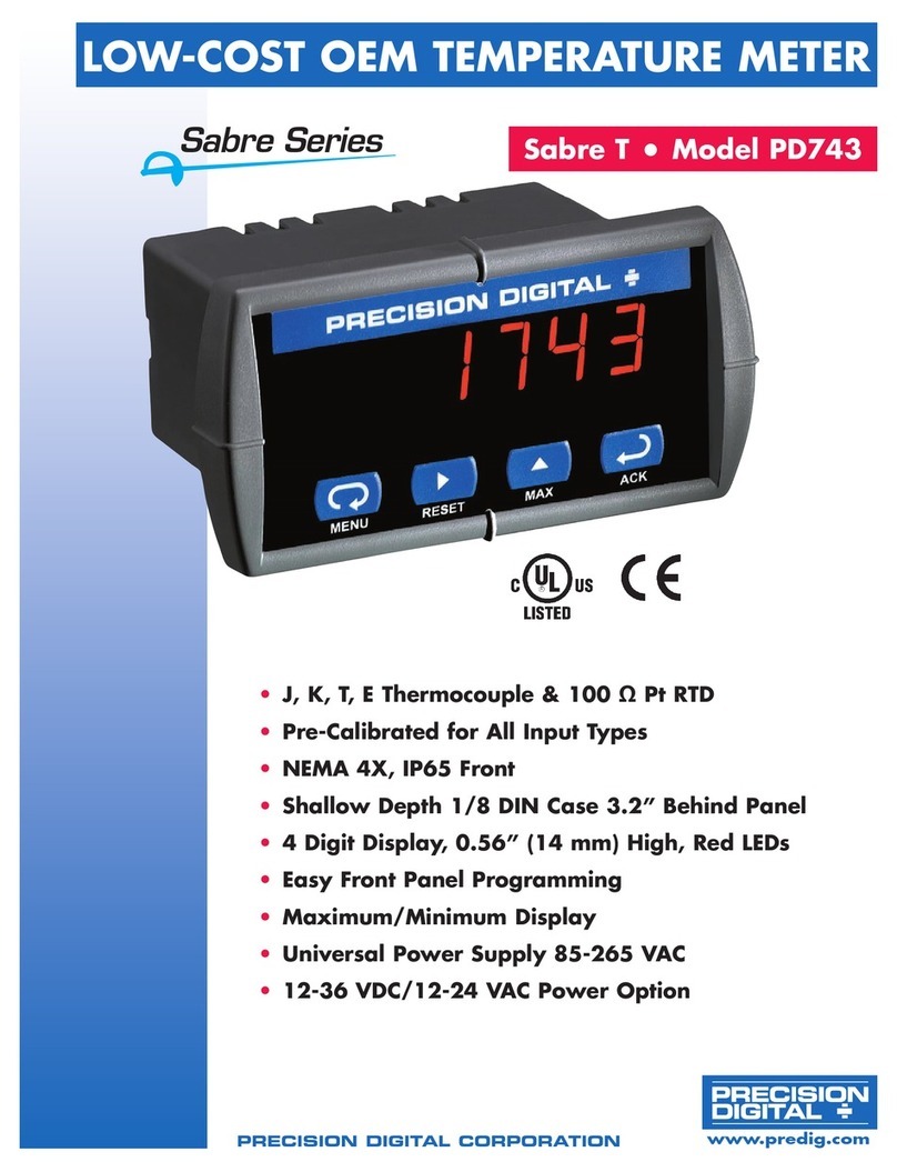 PRECISION DIGITAL SABRE T PD743 Specification Datasheet PRECISION DIGITAL SABRE T PD743 Specification Datasheet