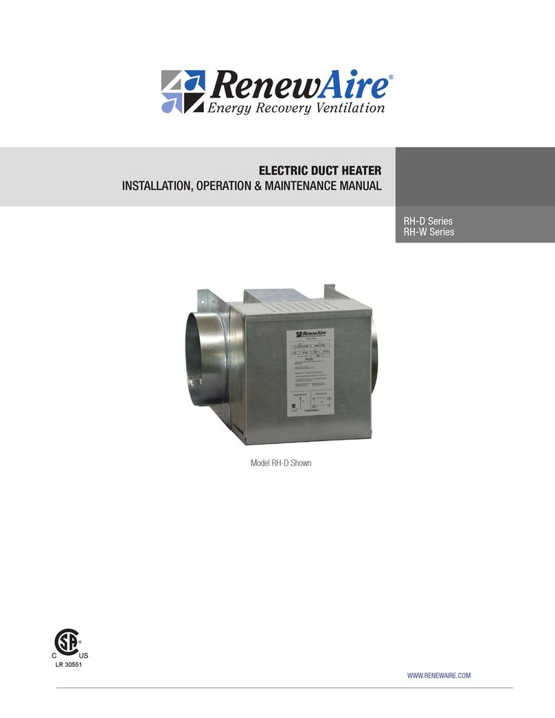 RenewAire RH-D Series Installation, operation & maintenance manual