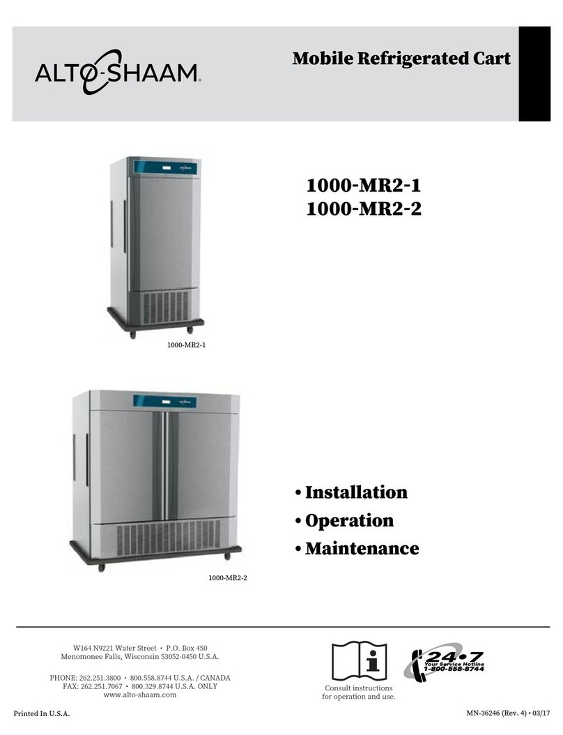 Alto-Shaam 1000-MR2-1 Installation and operating instructions