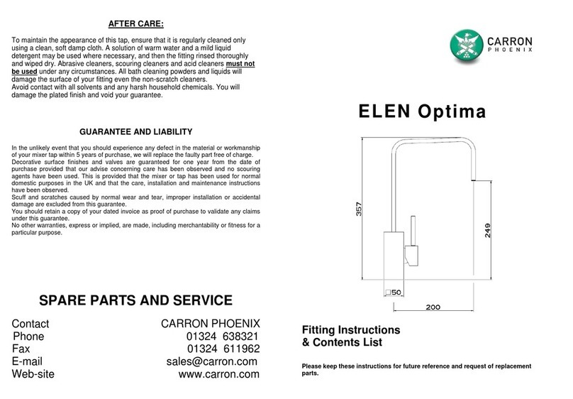 Carron Phoenix ELEN Optima Fitting Instructions & Contents List Carron Phoenix ELEN Optima Fitting Instructions & Contents List