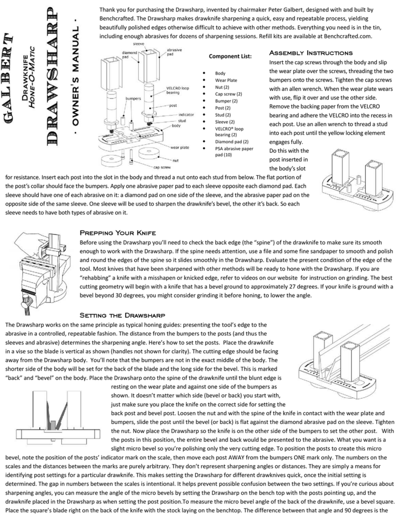 Benchcrafted Drawnknife Hone-O-Matic Drawsharp manual