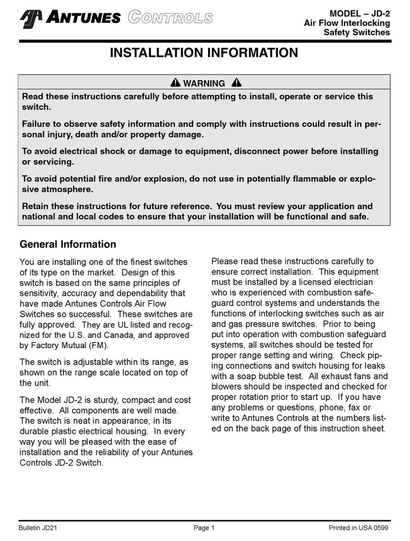 Antunes Controls JD-2 Installation information Antunes Controls JD-2 Installation information